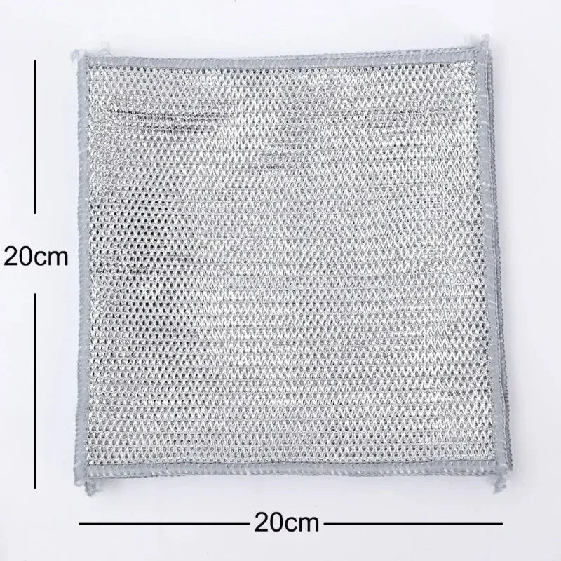 20PCS Magic Cleaning Cloth Thickened Double -sided Metal Steel Wire Rags Kitchen Dish Pot Washdishing Cloths Towel Clean Tools