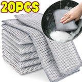 20PCS Magic Cleaning Cloth Thickened Double -sided Metal Steel Wire Rags Kitchen Dish Pot Washdishing Cloths Towel Clean Tools